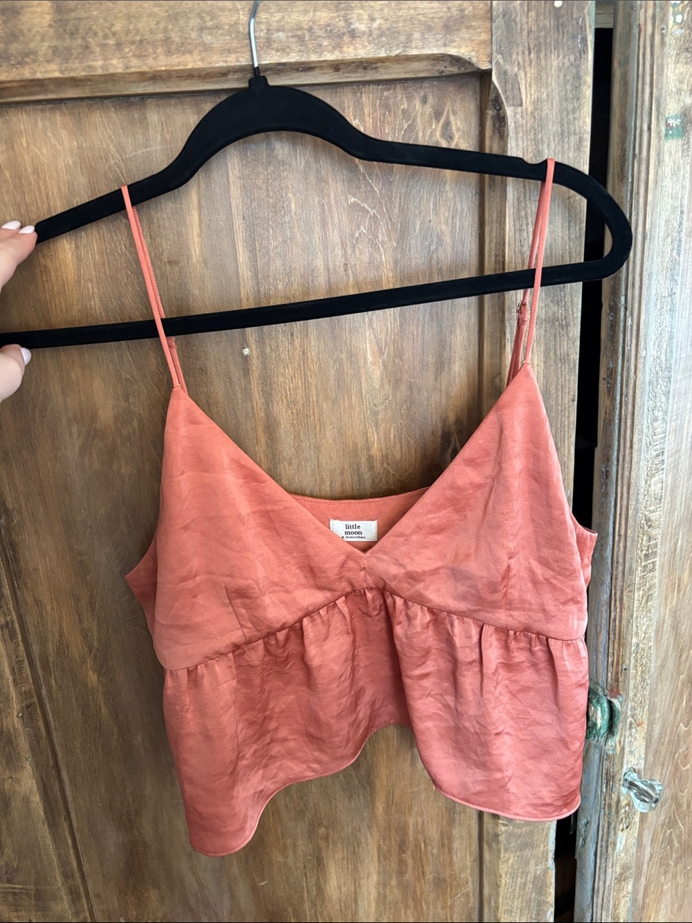 Aritzia Rusty Coral Linen Cami Top